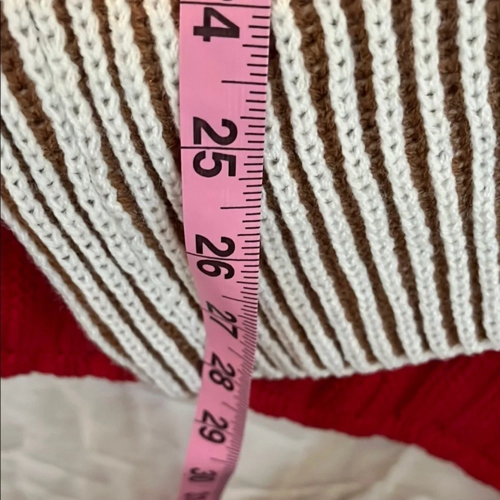 BiBi White and Brown Sweater Pants And Top With Ribbed Knit Design Size XL - Picture 12 of 15